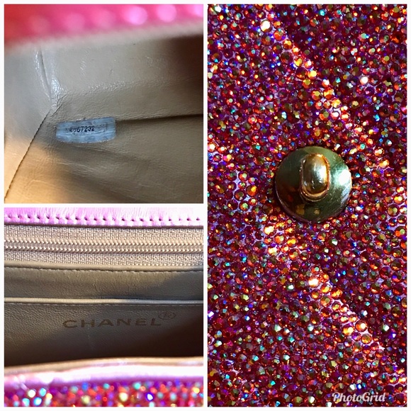 Authentic Iridescent Pink Swarovski Chanel Mini - Picture 8 of 8